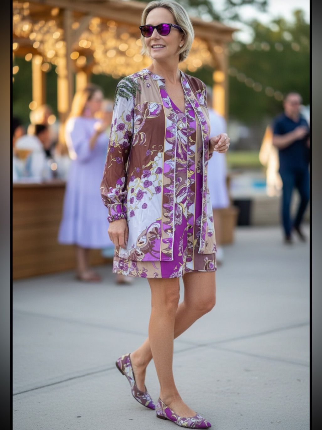 Emilio Pucci Purple Chemise Slip Dress, Robe, Panties